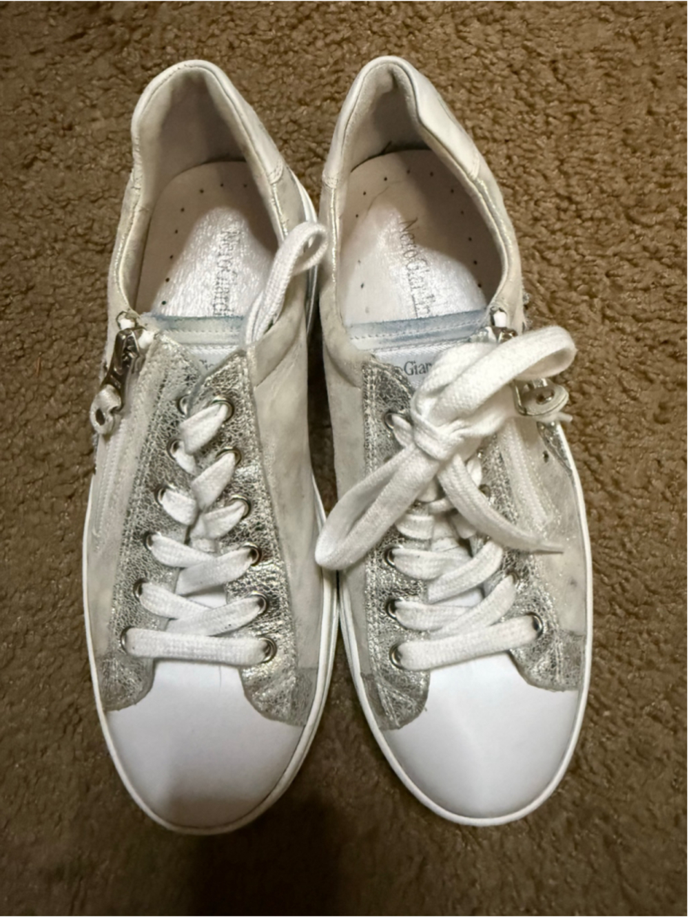 Women's NeroGiardini Sneakers Size 6 White and Silver